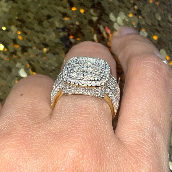 Men's Iced Out GRA Certified Diamond Ring VVS 14k White Gold Vermeil Moissanite - Picture 10 of 10